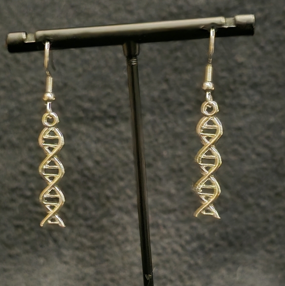 Twisting Silver Helix Earrings - Picture 2 of 4